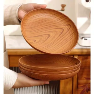 Wood Grain Plastic Plate