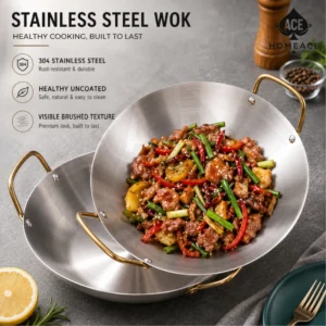 HomeAce 304 Stainless Steel Wok