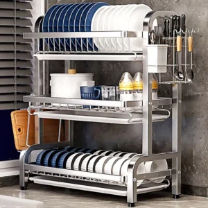 Random Stainless Steel 3 Tier Dish Rack
